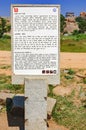 Signpost about Badavilinga Temple in Hampi, India