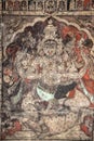 HAMPI, INDIA -Virupaksha Vishnu Temple, Vijayanagar,Karnataka, India. Ceiling paintings with scenes from Hindu