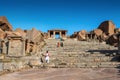 Ancient Vijayanagara Empire civilization ruins of Hampi, Karnataka, India