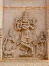 Fresco of Vishnu and consorts at Hazara Rama Temple, Hampi, Karnataka, India