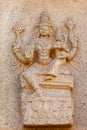 Fresco of Vishnu and Lakshmi at Hazara Rama Temple, Hampi, Karnataka, India