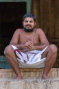 Priest Manish Kumar at Malyavanta Raghunatha Temple, Hampi, Karnataka, India