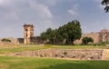 Tank and watchtower at Zanana Enclosure, Hampi, Karnataka, India