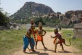 Children enacting scenes form the Hindu epic Ramayana at Hampi