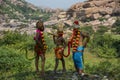 Children enacting scenes form the Hindu epic Ramayana at Hampi