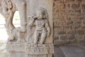 Hampi Vittala Temple Conch Carving on Pillar - Blown by Deity Yaksha Royalty Free Stock Photo