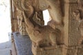 Hampi Vittala Temple Elephant Stone carving in a pillar Royalty Free Stock Photo