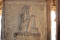 Hampi Vittala Temple Pillar Carving of a strange demon with sitting posture