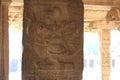Hampi Vittala Temple Stone Pillar Carving of a strange mythical creature half human half bird