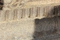 Hampi Vittala Temple Wall carved with minute holes drilled in them