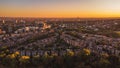 Aerial photograph showcasing a stunning cityscape illuminated by a captivating array of lights