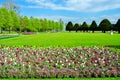 Hampton Court garden in spring, London, UK