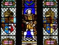 Stained glasses in the hall of Hampton Court Palace. King Henry VIII Royalty Free Stock Photo