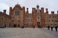 Hampton Court Palace, the Base Court and the facade of the palace