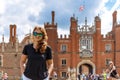 Hampton Court in summer day Royalty Free Stock Photo