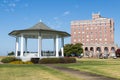 Former Chamberlin Hotel and Gazebo on Fort Monroe Royalty Free Stock Photo