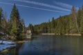 Hamry dam on Uhlava river near Zelezna Ruda town in national park Sumava