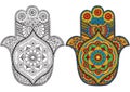 Hamsa decorated with patterns