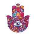 Hamsa Fatima Hand Tradition Amulet Colored Symbol