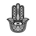 Hamsa Fatima Hand Tradition Amulet Monochrome