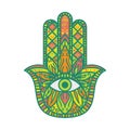 Hamsa Fatima Hand Tradition Talisman Colored Sign