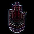 Hamsa or Fatimas hand used as a sign of protection in Middle east