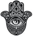 Hamsa, hand of Fatima, vector illustration