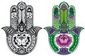 Hamsa hand set Royalty Free Stock Photo