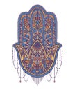 Hamsa talisman religion Asian. Symbol of protection and talisman against the evil eye.Tattoo motif