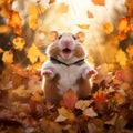 Hamster celebrating Halloween in cute scene. Created using ai generative.