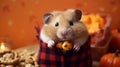 Hamster celebrating Halloween in cute scene. Created using ai generative.