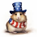 Hamster celebrating the 4th of July.