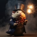 Hamster celebrating the 4th of July.