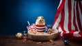 Hamster celebrating the 4th of July.
