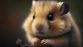 Hamster close-up portrait on a dark background. Shallow depth of field. Royalty Free Stock Photo