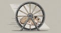 A hamster Cricetinae runs energetically inside a large exercise wheel Royalty Free Stock Photo