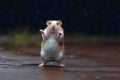 hamster dancing in the rain, neural network generated image