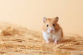 Hamster delighting in wheat grains