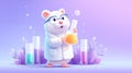 hamster dressed as a scientist mixing chemicals in a tiny lab Royalty Free Stock Photo