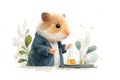 hamster dressed as a scientist mixing chemicals in a tiny lab Royalty Free Stock Photo