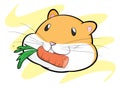 Hamster Eating A Carrot Royalty Free Stock Photo