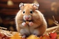 a hamster eating a cracker Royalty Free Stock Photo