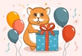 Hamster with gift