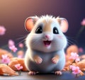 Hamster Haven: Highly Detailed 3D Rendering Royalty Free Stock Photo