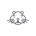 Hamster head vector line icon, sign, illustration on background, editable strokes Royalty Free Stock Photo