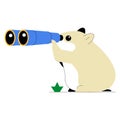 No Results Found With Hamster Holding Binoculars In Flat Vector Illustration Symbolizing Search And Empty State UI