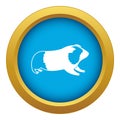 Hamster icon blue vector isolated