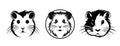 Hamster Icon, Lemming Symbol, Minimal Guinea Pig Silhouette, Cavy Pet Portrait, Mouse Pictogram