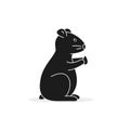 Hamster icon, vector isolated illustration. Side view