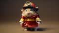 Hamster dressed as little firefighter, isolated, alone in image. Created using ai generative. Royalty Free Stock Photo